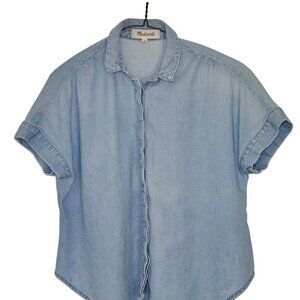 Madewell Chambray Hilltop Shirt XS Denim Button Down Soft 100% Cotton